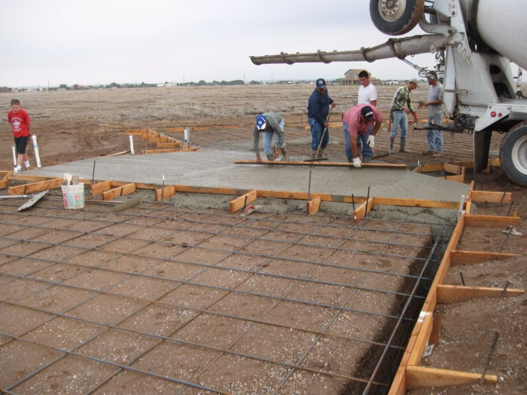 pouring concrete for a mobile home foundation